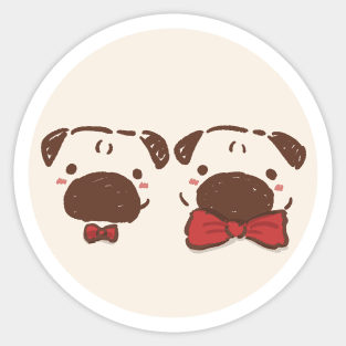 Pugs in Bow Ties Sticker